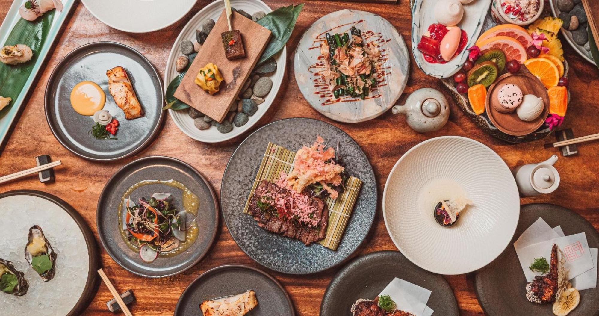 Horizon By Skycity Auckland Kültér fotó A selection of dishes at the restaurant